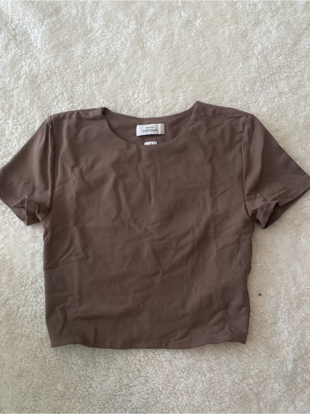 Aritzia Contour brown crop top